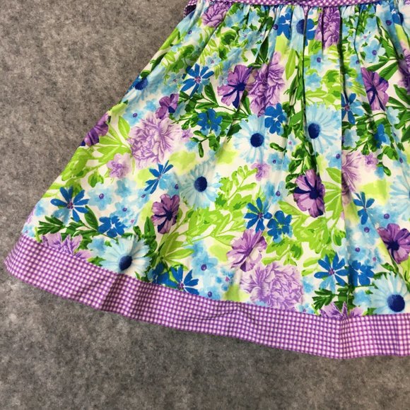 Jessica Ann Dress 18 Month Baby Girl Purple Floral Plaid Tie Back Summer Tank - Picture 2 of 9
